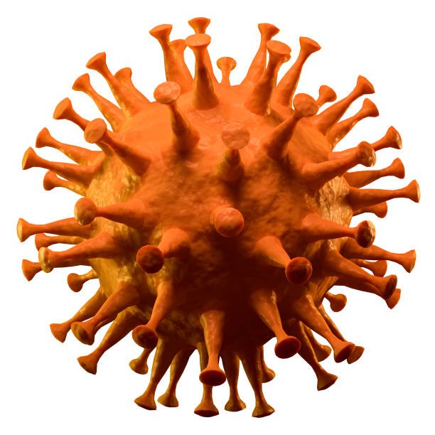 3D render: New Corona Virus isolated on white. Sars-CoV-2 virus causing Covid-19 disease. stock photo