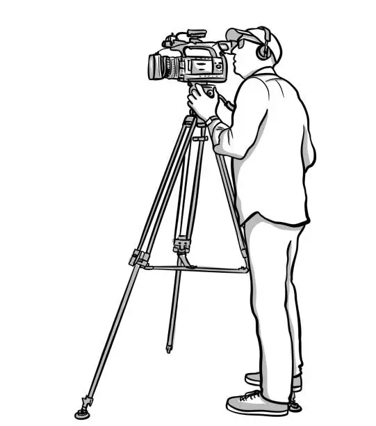 Vector illustration of Live Broadcast Cameraman