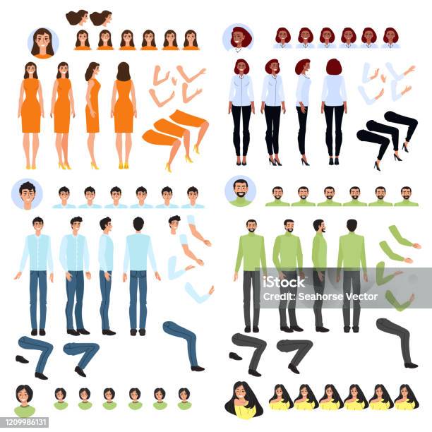 Person Generator Set Of Body Parts To Create Cartoon Character Vector  Illustration Stock Illustration - Download Image Now - iStock