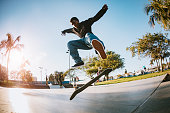 Young Man Skateboarding in Los Angeles