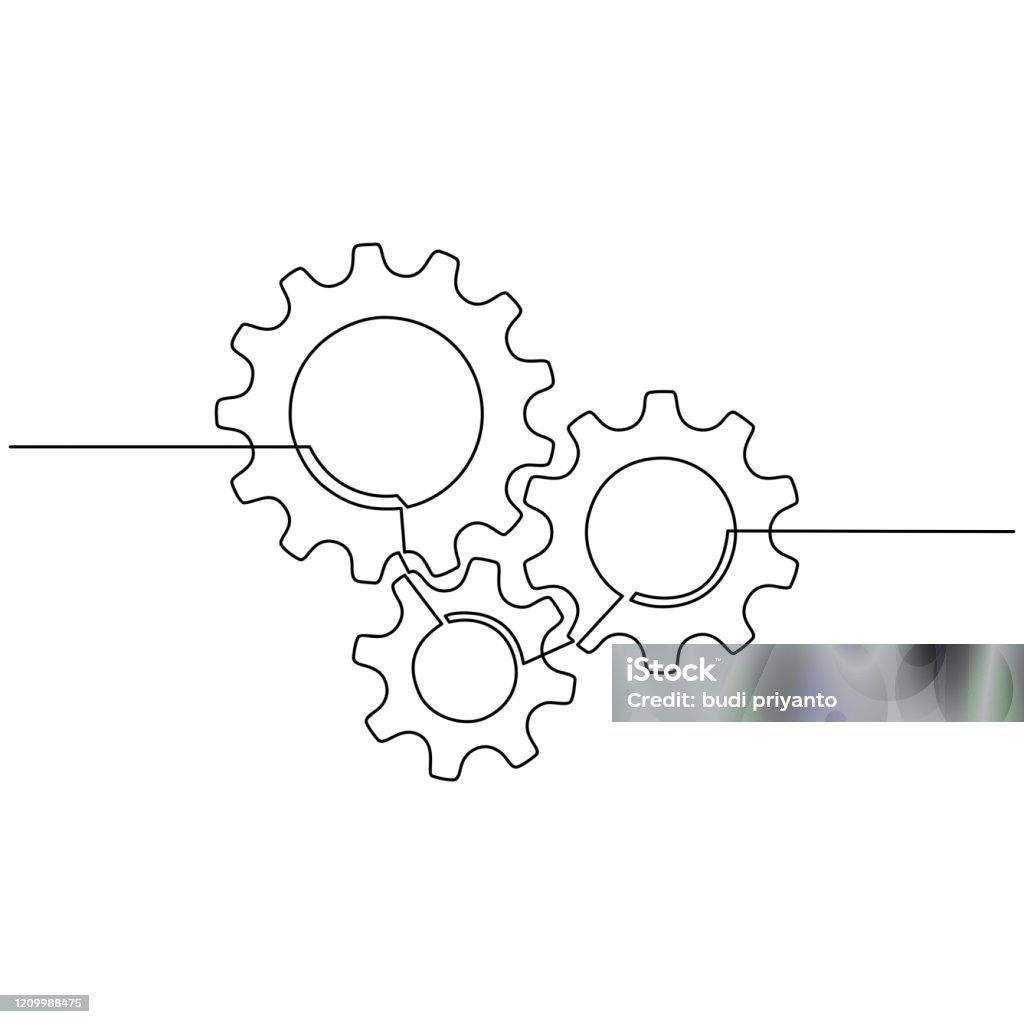 Ilustración de Dibujo De Línea Continuo De La Rueda De Engranajes Los Engranajes Son Dibujados Por Una Sola Línea Sobre Un Fondo Blanco Vector Vector y más Vectores Libres de Derechos de Ilustración de Dibujo De Línea Continuo De La Rueda De Engranajes Los Engranajes Son Dibujados Por Una Sola Línea Sobre Un Fondo Blanco Vector Vector y más Vectores Libres de Derechos de