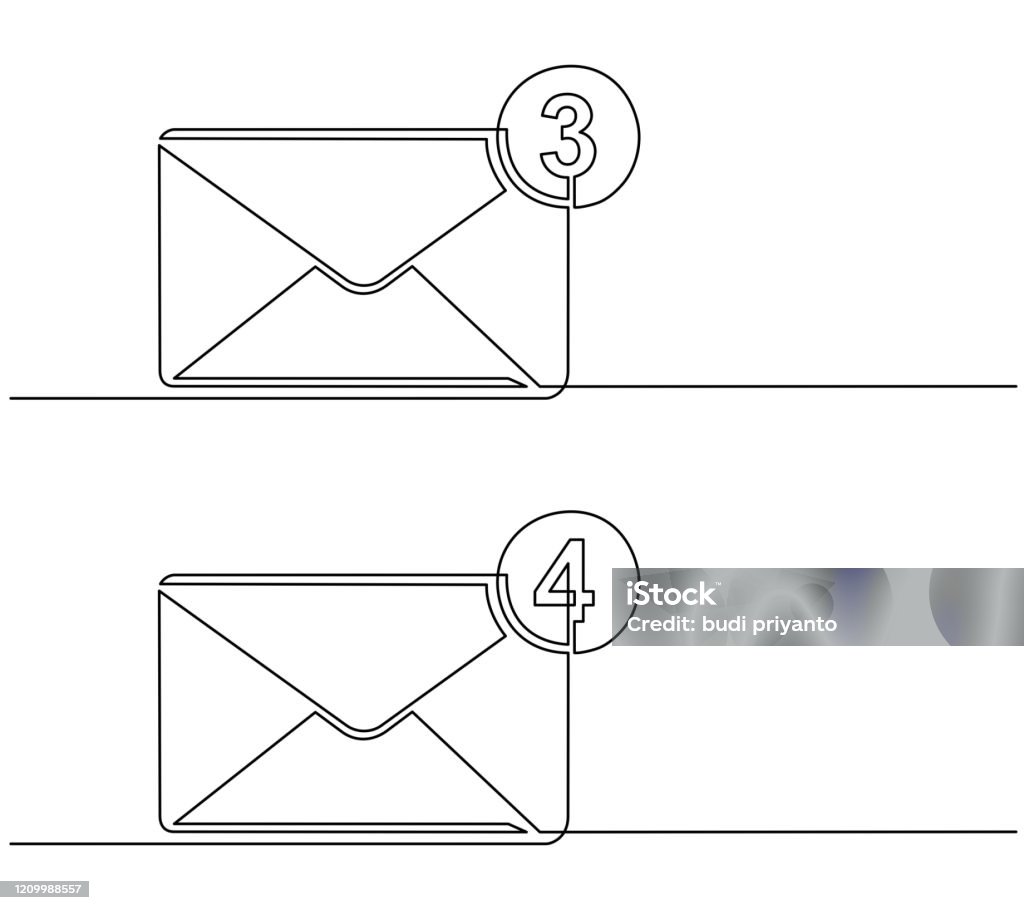 Message Line Draw Continuous Line Drawing Of Chat Message On Smartphone Mobile Phone ...