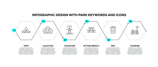 Vector illustration of Infographic design template with park keywords and icons
