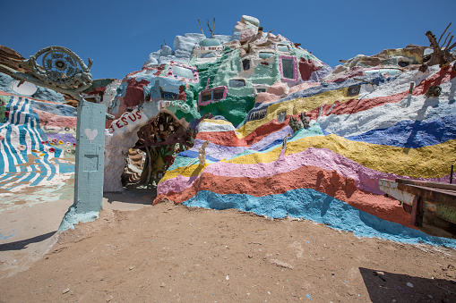 Salvation Mountain, Niland, California - May 08, 2014:  Salvation Mountain was built over a period of approximately 20 years by Leonard Knight.  He built it as a demonstration of his Christian faith.  Following Mr. Knight's death, the property is being maintained by a Foundation that collects donations and tends to its maintenance.  There is no charge to visit Salvation Mountain.  The venue is open to visitors.