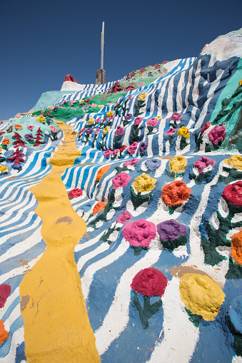 Salvation Mountain, Niland, California - May 08, 2014:  Salvation Mountain was built over a period of approximately 20 years by Leonard Knight.  He built it as a demonstration of his Christian faith.  Following Mr. Knight's death, the property is being maintained by a Foundation that collects donations and tends to its maintenance.  There is no charge to visit Salvation Mountain.  The venue is open to visitors.