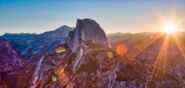 Sunrise on Glacier Point, Yosemite National Park, California stock photo