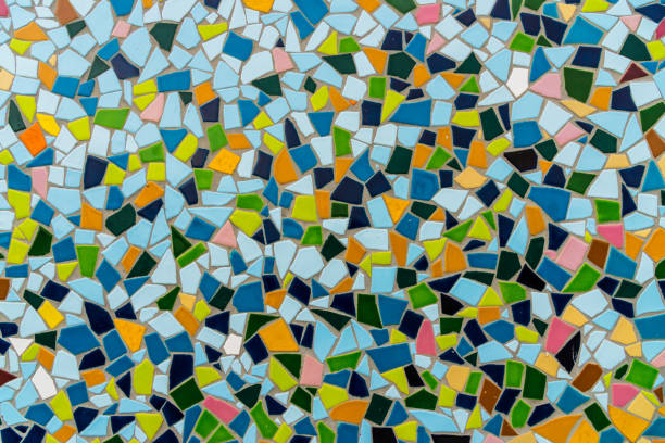 istock Pattern texture of colorful small mosaic tiles on the wall 1210003566