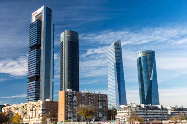 istock Financial district of Madrid with no pollution smog 1210004725