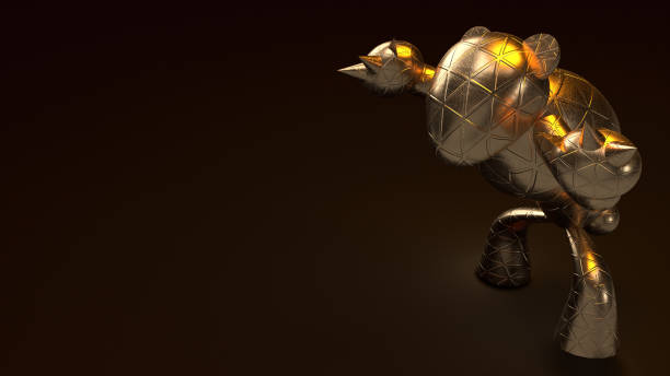 istock Bear gold  3d rendering in dark tone for business content. 1210004782