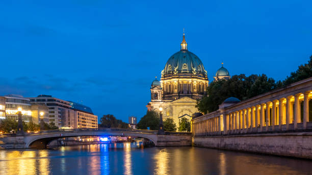 istock Berlin Cathedral (Berliner Dom) at twilight in Spree River, Berlin, Germany, Europe. 1210005885