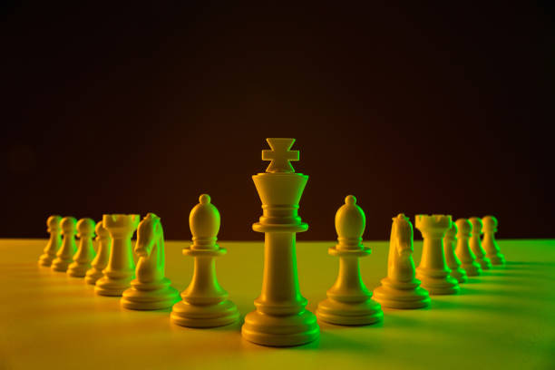 istock Chess pieces on a chessboard, construction, game. The concept of confrontation, career, competition, startup, battle of brains. 1210012030