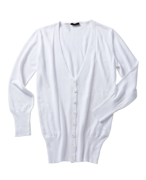 istock White v-neck cardigan isolated on white background 1210019116