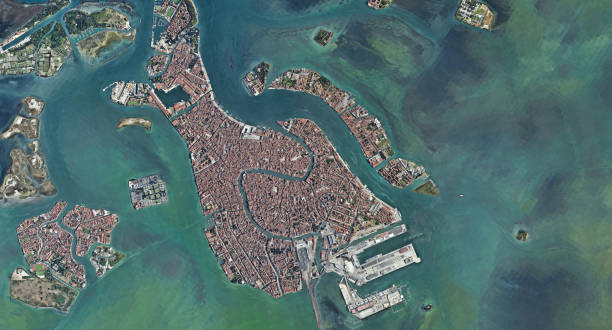 Venice Italy from the altitude of the quadrocopter, Grand canal, 2019 in 3D stock photo