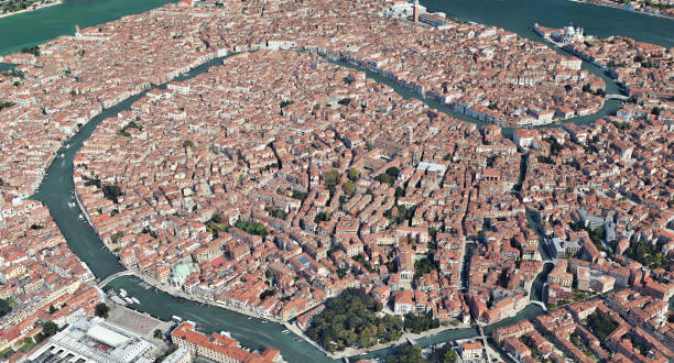 Venice Italy from the altitude of the quadrocopter, Grand canal, 2019 in 3D stock photo