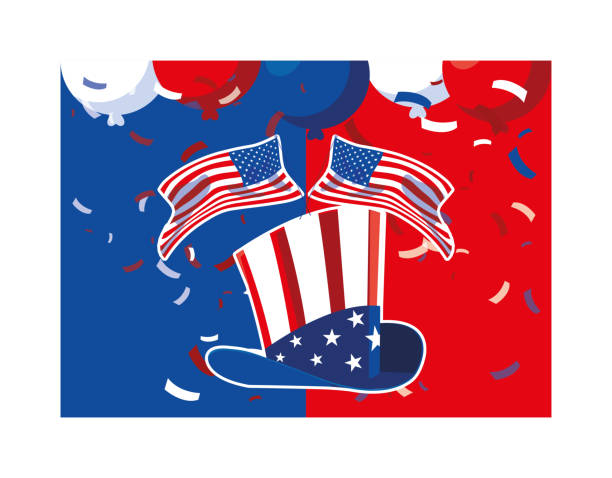 istock hat in american flag colors, president day card 1210022066