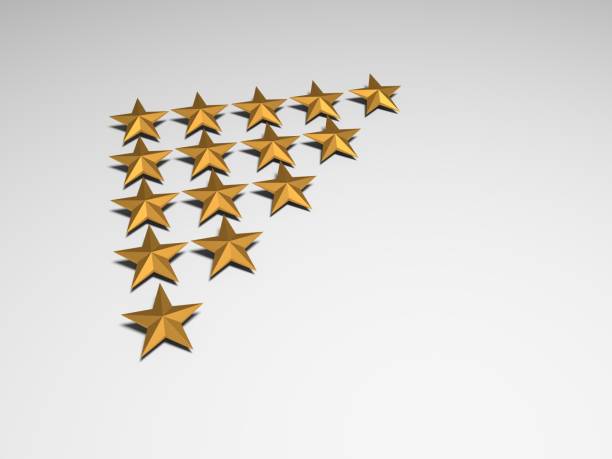 istock 5 golden stars for costumer satisfaction, 3d illustration 1210032630