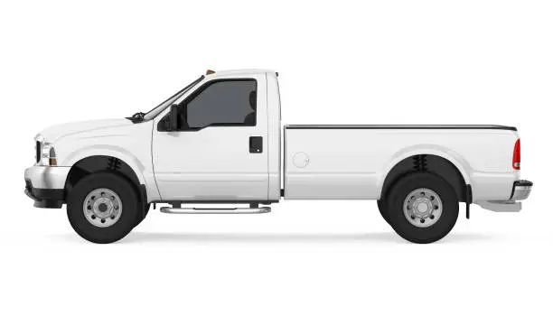 Pickup Truck isolated on white background. 3D render