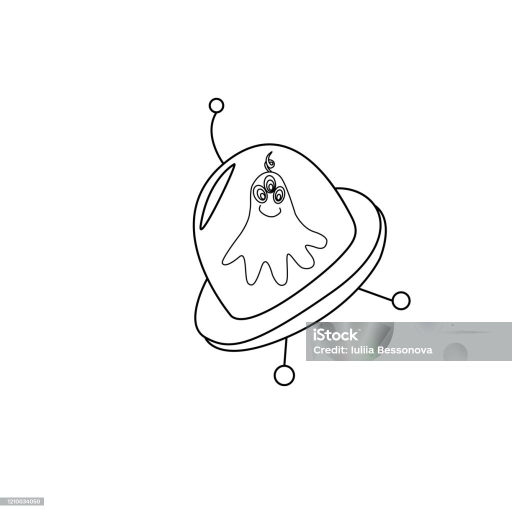 Vetores de Desenho Animado Bonito Estranho Alien Em Disco Voador Ovni  Ilustração Vetorial Simples Contorno Ícone Doodle Preto E Branco e mais  imagens de Alienígena - iStock