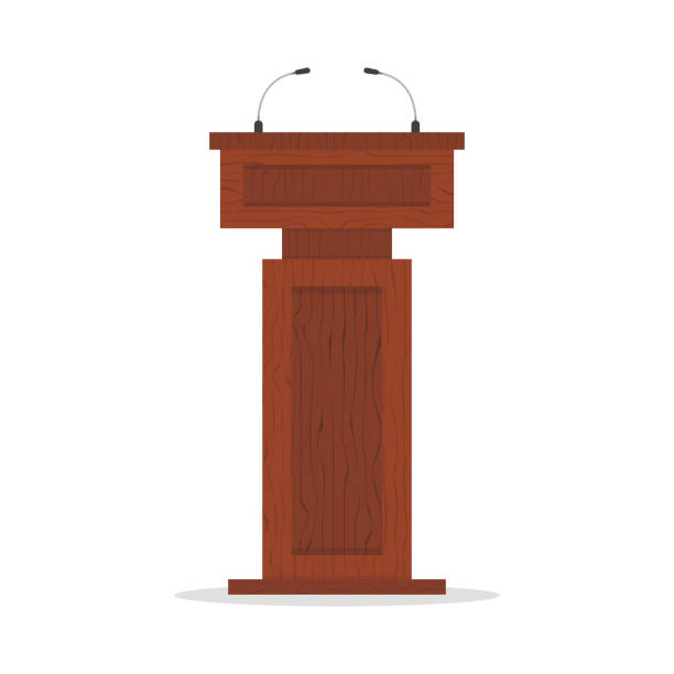 istock Wooden tribune isolated on white background. Vector illustration. 1210046431