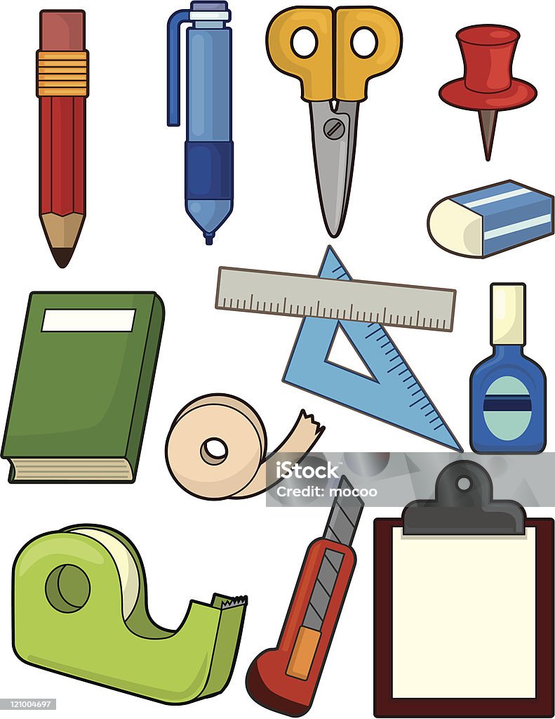 Ilustración de Conjunto De Iconos De Dibujos Animados De Papelería y más Vectores Libres de Derechos de Aprender - iStock Ilustración de Conjunto De Iconos De Dibujos Animados De Papelería y más Vectores Libres de Derechos de Aprender - iStock