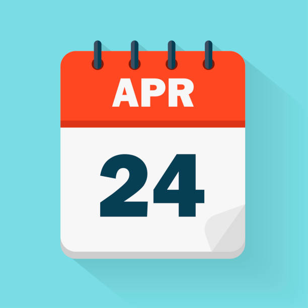 April 24th. Daily calendar icon in vector format.  Date, time, day, month. Holidays April 24th. Daily calendar icon in vector format.  Date, time, day, month. Holidays may 24 calendar stock illustrations