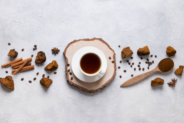 istock Chaga infusion beverage in cup. Trendy Russian healthy infusion. 1210049502