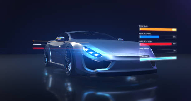 istock Electric Car Charging Indicating the Progress of the Charging. 3D Illustration Render 1210049902