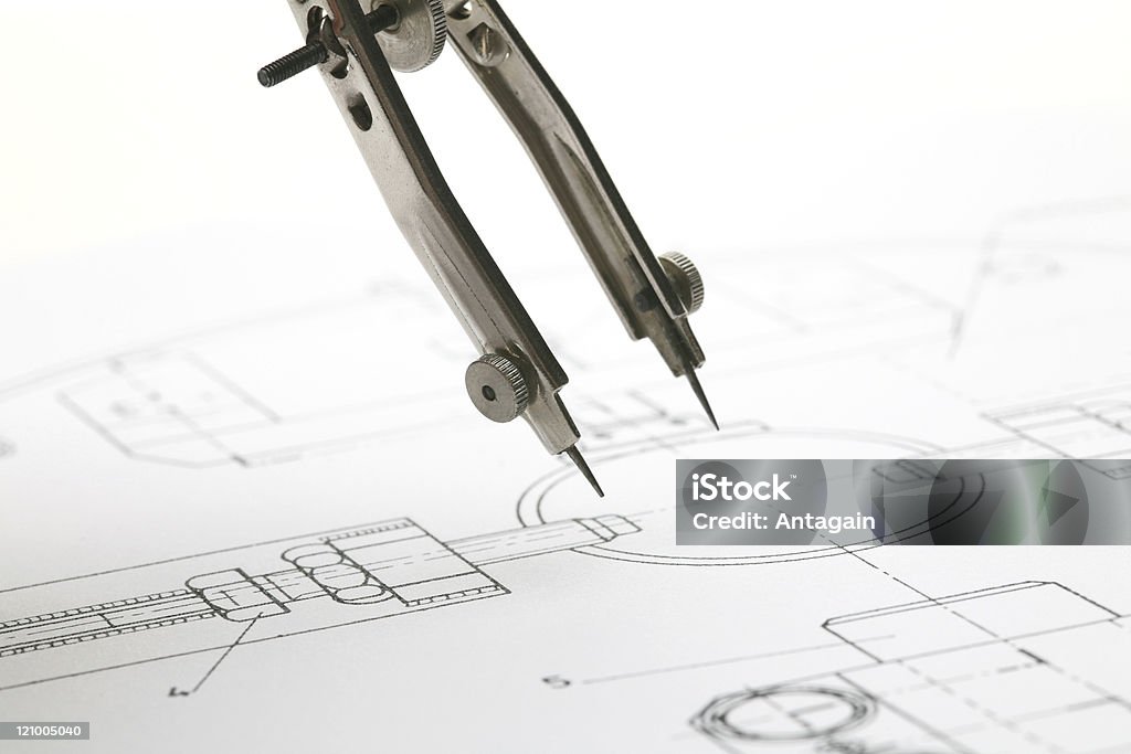 drawing compass  Blueprint Stock Photo