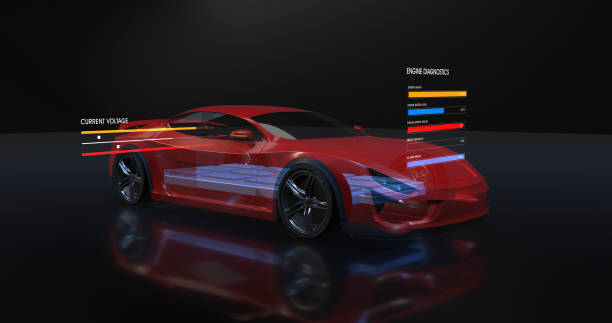 istock Environmental Friendly Electric Car On A Production Platform. 3D Illustration Render 1210051251