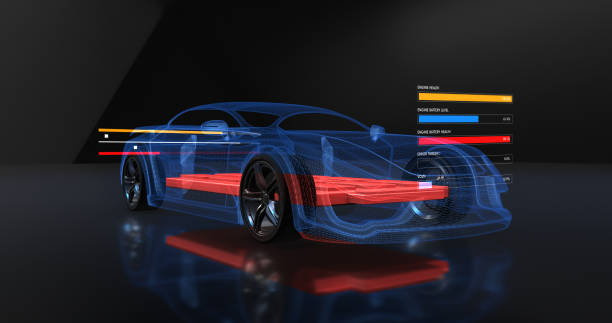 istock Environmental Friendly Electric Car On A Production Platform. 3D Illustration Render 1210051253