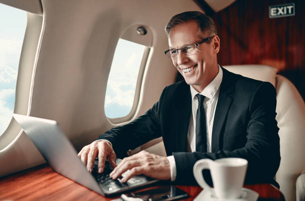 istock Businessman in private jet 1210052979
