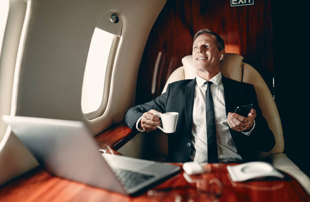 istock Businessman in private jet 1210052980