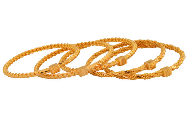 istock Elegant gold bracelets. Yellow gold. 1210053402