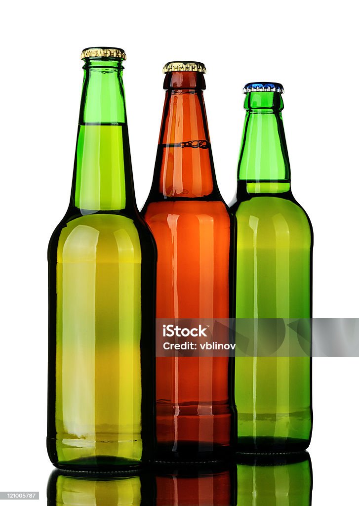 Tree bottles of beer  Alcohol - Drink Stock Photo