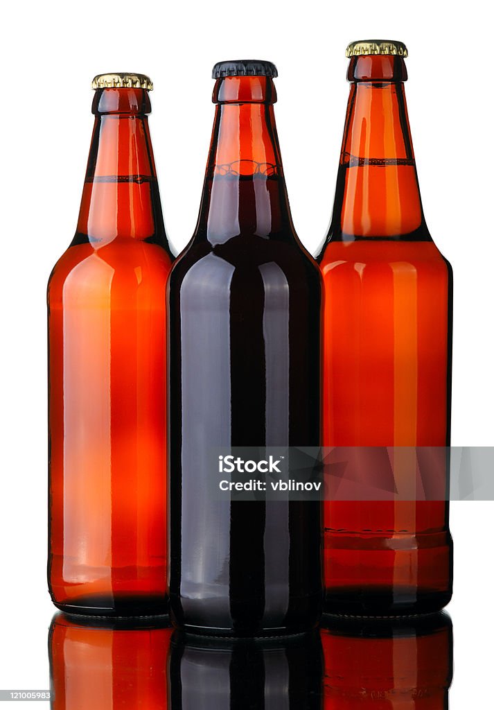 Tree bottles of beer  Alcohol - Drink Stock Photo