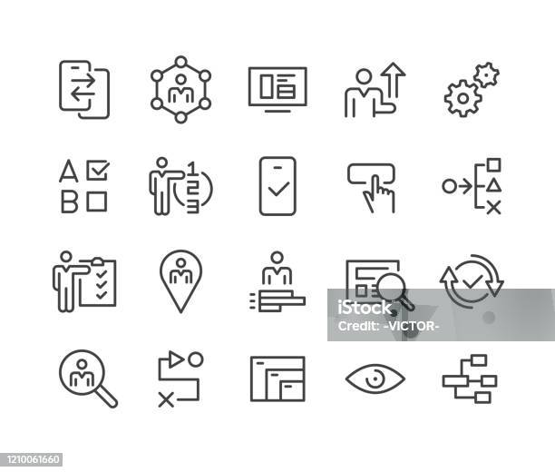 Ui And Ux Icons Classic Line Series Stock Illustration - Download Image Now - Icon Symbol, Order, Motion