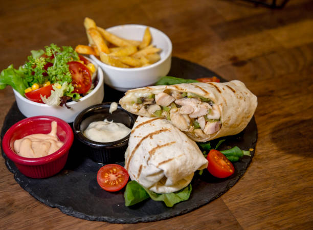 istock Chicken Doner on the black board 1210063396