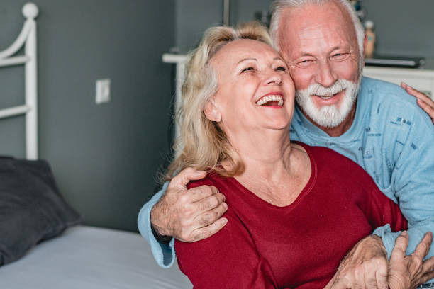 istock Senior couple in bed 1210064135