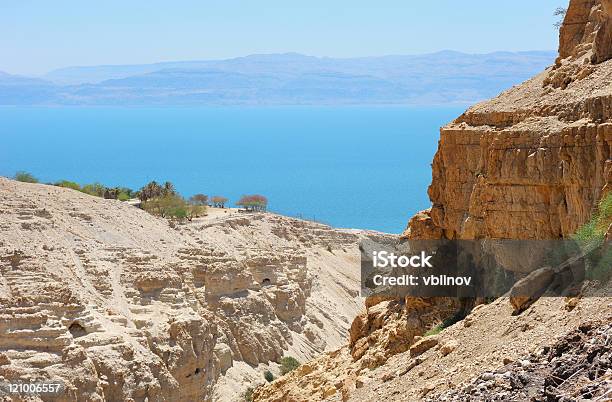 View Of Dead Sea From The Judean Mountains Slopes Stock Photo - Download Image Now - Cliff, Color Image, Dead Sea