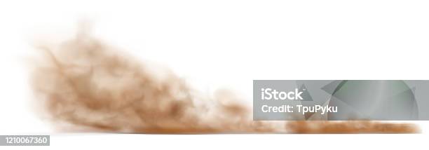 Dust Sand Cloud On A Dusty Road From A Car Stock Illustration - Download Image Now - Dust, Sand, Smoke - Physical Structure