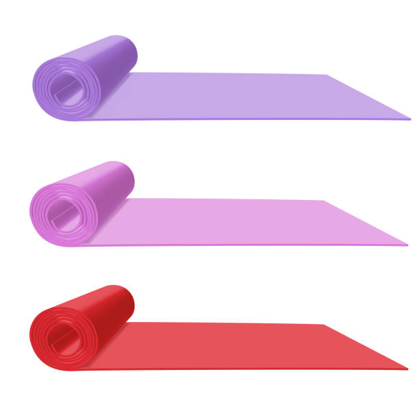 istock Color yoga mat. Fitness equipment 1210074987