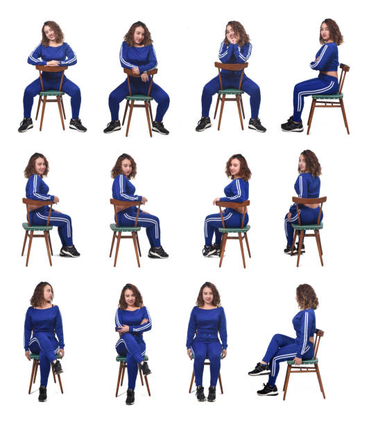 istock woman sitting on chair white background 1210078845