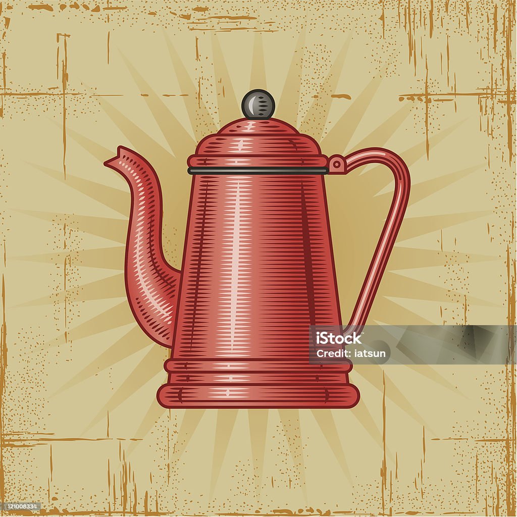 Retro cafetera - arte vectorial de Anticuado libre de derechos