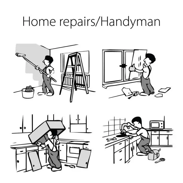 Vector illustration of home repairs theme