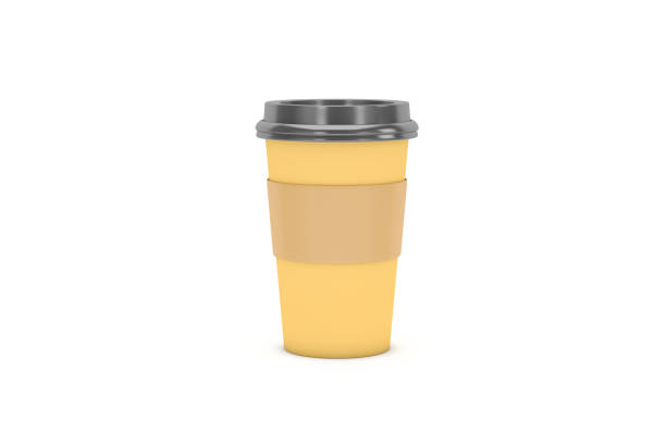 istock 3D Rendering of Paper Thermo Glass Template on White 1210089449