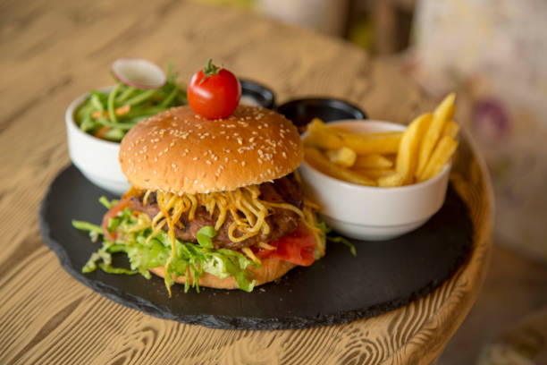 istock Fresh tasty burger stock photo 1210089489