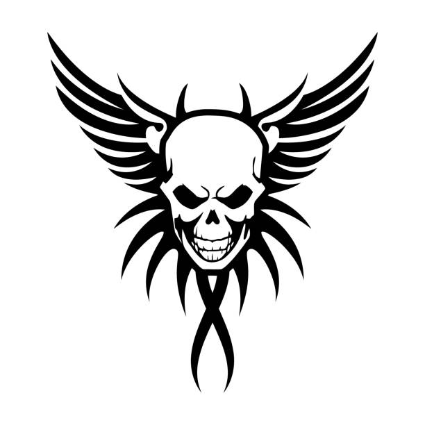 Winged Skull Symbol Stock Illustration - Download Image Now - Logo, Biker,  Tattoo - iStock