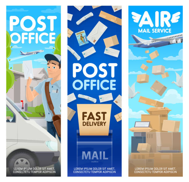 Banner Post Express 240+ Postal Delivery Post Office Banners Service Postman Stock Photos ...