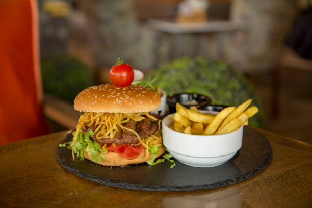 istock Fresh tasty burger stock photo 1210089754