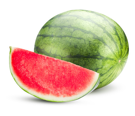 Watermelon isolated on white with a clipping path.